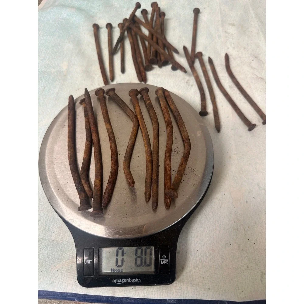 Rusty Bent Nails: 8 oz Lot, Farmhouse DIY Craft Supply